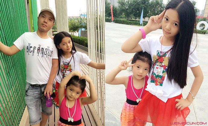 张译兮的个人资料 00后小演员原名张婷与父母和妹妹合照